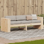 Divano da Giardino 3 Posti 189x60x62 cm Legno Massello di Pino