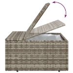 Poggiapiedi Giardino con Cuscino Grigio 55x55x30 cm Polyrattan