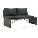 Set Divani da Giardino 3 pz con Cuscini in Polyrattan Grigio