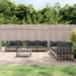 Set Divani da Giardino 9 pz con Cuscini Antracite in Polyrattan