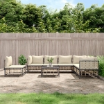 Set Divani da Giardino 8 pz con Cuscini Antracite in Polyrattan