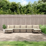 Set Divani da Giardino 7 pz con Cuscini Antracite in Polyrattan