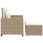 Divano da Giardino con Cuscini a 2 Posti Beige in Polyrattan