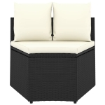 Set Divani da Giardino 2 pz con Cuscini in Polyrattan Nero