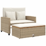 Divano Giardino con Cuscini 2 Posti Beige Polyrattan e Acacia