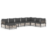 Set Divani da Giardino 8 pz con Cuscini Antracite in Polyrattan