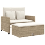 Divano da Giardino con Cuscini a 2 Posti Beige in Polyrattan