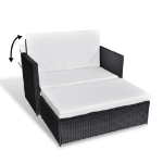 Set Divani da Giardino 2 pz con Cuscini in Polyrattan Nero