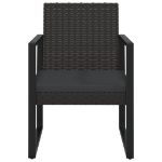 Set Divani da Giardino 4 pz con Cuscini Nero in Polyrattan