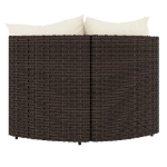 Divani Angolari da Giardino con Cuscini 2pz Polyrattan Marrone