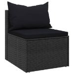 Divani Centrali da Giardino con Cuscini 2pz in Polyrattan Nero