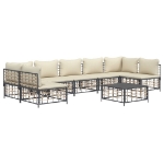 Set Divani da Giardino 8 pz con Cuscini Antracite in Polyrattan