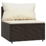 Divani Centrali da Giardino con Cuscini 2pz Polyrattan Marrone