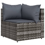 Set Divani da Giardino 4 pz con Cuscini in Polyrattan Grigio