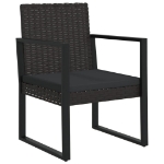 Set Divani da Giardino 4 pz con Cuscini Nero in Polyrattan