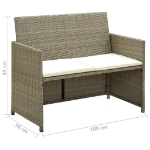 Divano da Giardino a 2 Posti con Cuscini Beige in Polyrattan