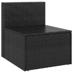 Divani Centrali da Giardino con Cuscini 2pz in Polyrattan Nero