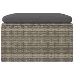 Poggiapiedi Giardino con Cuscino Grigio 55x55x30 cm Polyrattan