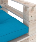 Divano da Giardino su Pallet con Cuscini Blu in Legno di Pino