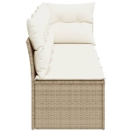 Divano da Giardino con Cuscini a 4 Posti Beige in Polyrattan
