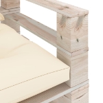 Poltrona da Giardino Pallet con Cuscini Crema in Legno di Pino