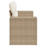 Divano da Giardino con Cuscini a 2 Posti Beige in Polyrattan
