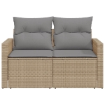 Divano da Giardino con Cuscini a 2 Posti Beige in Polyrattan
