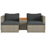 Set Divano Giardino 5 pz con Cuscini Grigio Polyrattan Acacia