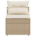 Divani Giardino Senza Braccioli con Cuscini 2 Beige Polyrattan
