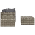 Set Divani da Giardino 3 pz con Cuscini in Polyrattan Grigio