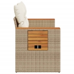 Divano da Giardino con Cuscini a 2 Posti Beige in Polyrattan