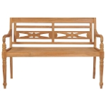 Panchina Batavia Cuscino con Motivo Foglie 120cm Teak Massello