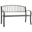 Panchina da Giardino 125 cm in Acciaio Grigia