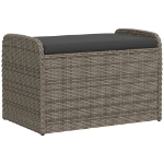 Cassapanca con Cuscino Grigia 80x51x52 cm in Polyrattan