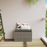 Cassapanca con Cuscino Grigia 80x51x52 cm in Polyrattan