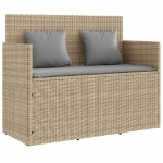 Panca da Giardino con Cuscini Beige in Polyrattan