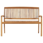 Panca da Giardino 2 Posti Impilabile 128,5 cm in Legno di Teak