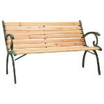 Panchina da Giardino 123 cm in Ghisa e Legno Massello di Abete