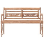 Panca Batavia 120 cm Bianco Slavato Massello di Teak