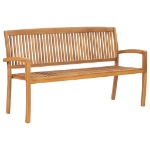 Panchina da Giardino Impilabile e Cuscino 159cm Teak Massello