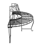 Panchine per Albero Semicircolari 2 pz Ø160 cm Nere in Acciaio