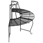 Panchine per Albero Semicircolari 2 pz Ø159 cm Nere in Acciaio