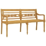 Panchina Batavia con Cuscino Motivo Foglia 150 cm Massello Teak