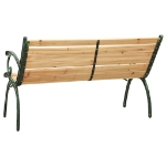 Panchina da Giardino 123 cm in Ghisa e Legno Massello di Abete