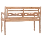 Panca Batavia 120 cm Bianco Slavato Massello di Teak