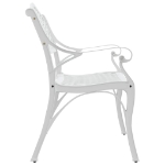 Panchina da Giardino 102 cm in Alluminio Pressofuso Bianco