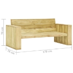 Panca da Giardino e Cuscini Grigi 179cm Legno Pino Impregnato