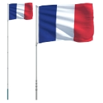Asta e Bandiera Francia 5,55 m Alluminio