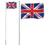 Asta e Bandiera Regno Unito 6,23 m Alluminio