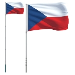 Asta e Bandiera Repubblica Ceca 5,55 m Alluminio
